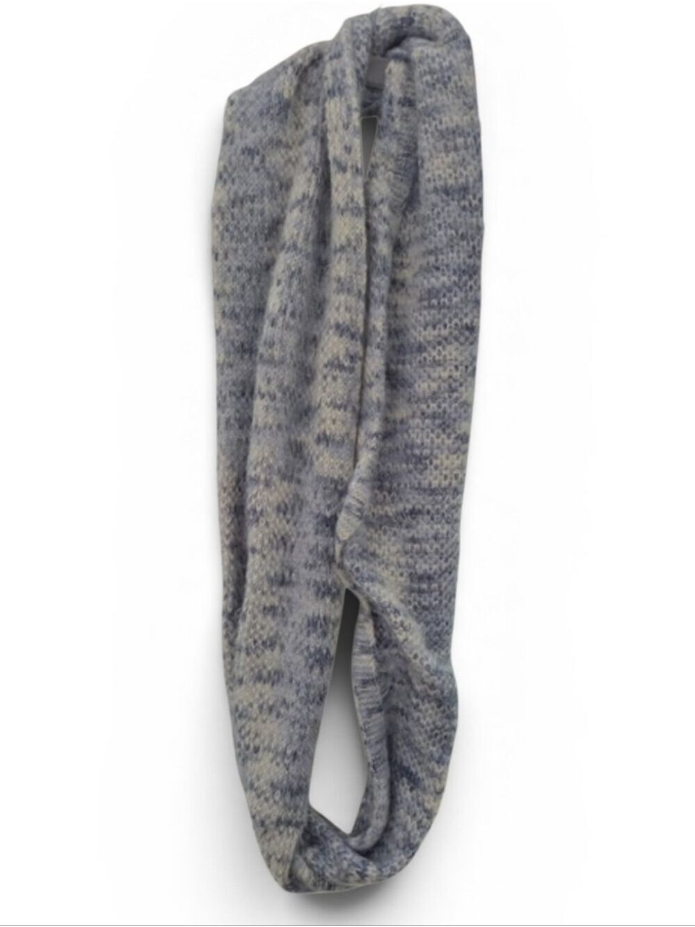 Handmade Etsy Soft Marled Gray-Blue Knit Infinity Scarf - Unbranded